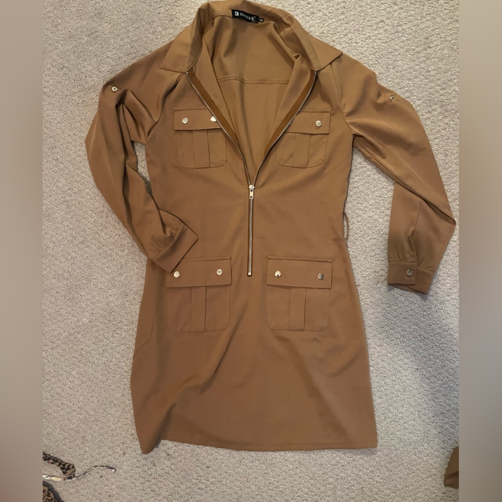 Allegra K tan safari dress with belt never worn